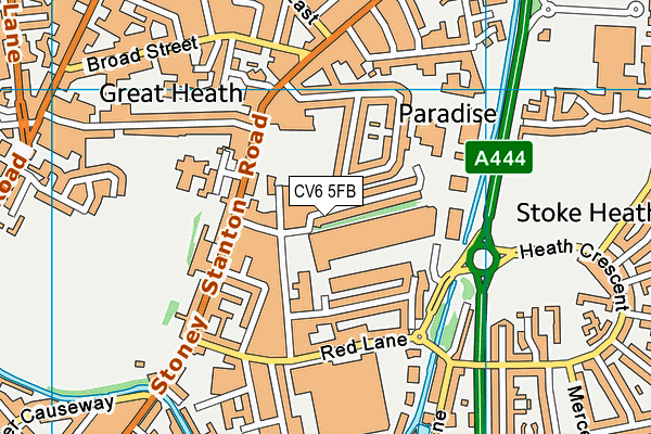 CV6 5FB map - OS VectorMap District (Ordnance Survey)