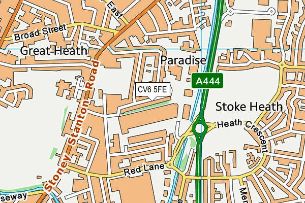 CV6 5FE map - OS VectorMap District (Ordnance Survey)