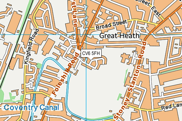 CV6 5FH map - OS VectorMap District (Ordnance Survey)