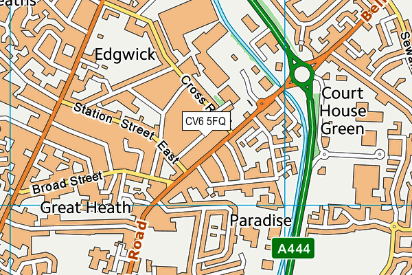 CV6 5FQ map - OS VectorMap District (Ordnance Survey)