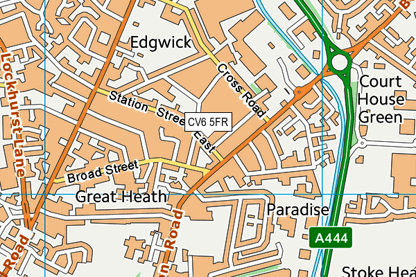 CV6 5FR map - OS VectorMap District (Ordnance Survey)