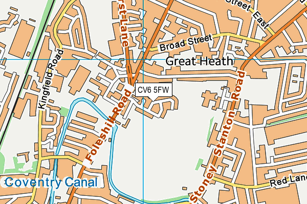 CV6 5FW map - OS VectorMap District (Ordnance Survey)