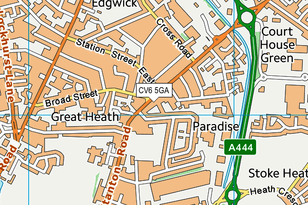 CV6 5GA map - OS VectorMap District (Ordnance Survey)