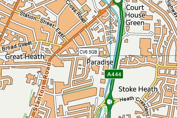 CV6 5GB map - OS VectorMap District (Ordnance Survey)