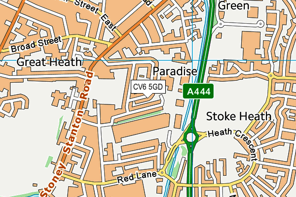 CV6 5GD map - OS VectorMap District (Ordnance Survey)