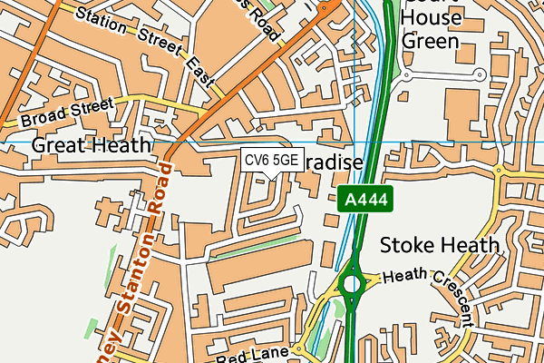 CV6 5GE map - OS VectorMap District (Ordnance Survey)