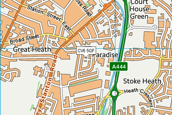 CV6 5GF map - OS VectorMap District (Ordnance Survey)