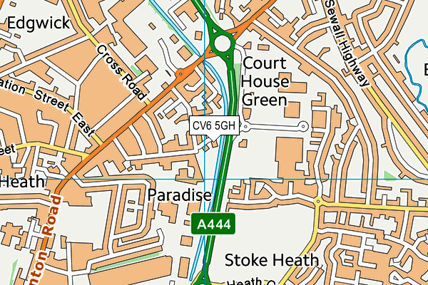 CV6 5GH map - OS VectorMap District (Ordnance Survey)