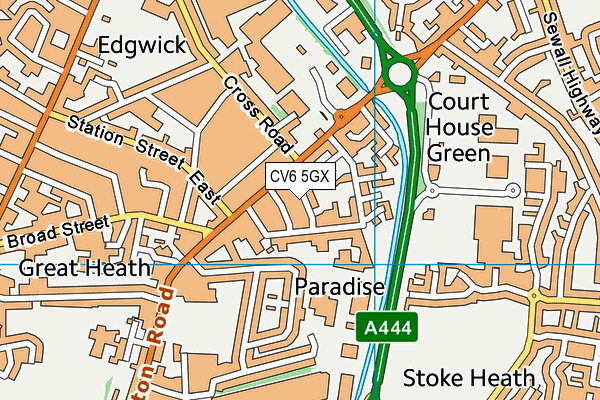 CV6 5GX map - OS VectorMap District (Ordnance Survey)