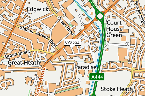 CV6 5GZ map - OS VectorMap District (Ordnance Survey)