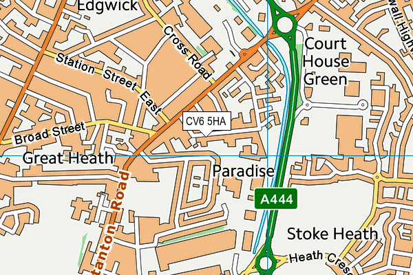 CV6 5HA map - OS VectorMap District (Ordnance Survey)