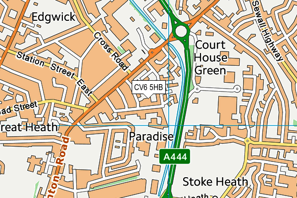 CV6 5HB map - OS VectorMap District (Ordnance Survey)