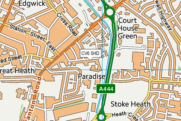 CV6 5HD map - OS VectorMap District (Ordnance Survey)