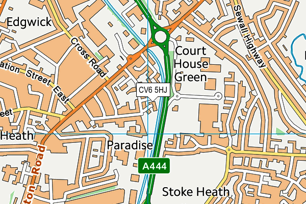 CV6 5HJ map - OS VectorMap District (Ordnance Survey)