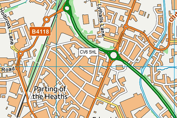 CV6 5HL map - OS VectorMap District (Ordnance Survey)