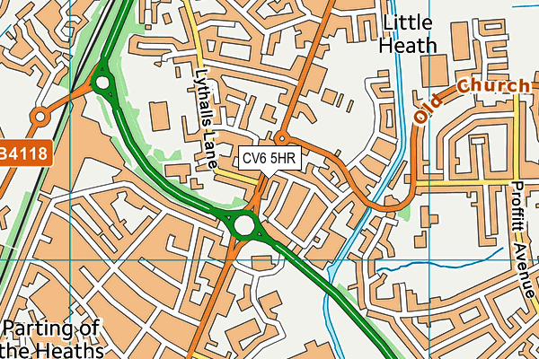 CV6 5HR map - OS VectorMap District (Ordnance Survey)