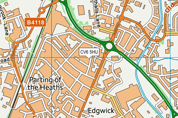 CV6 5HU map - OS VectorMap District (Ordnance Survey)