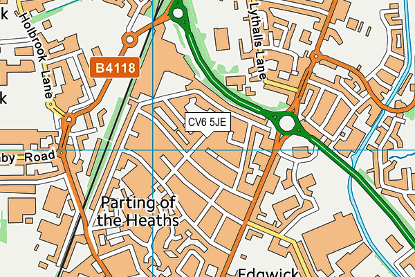 CV6 5JE map - OS VectorMap District (Ordnance Survey)