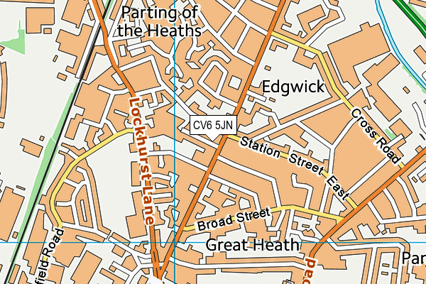 CV6 5JN map - OS VectorMap District (Ordnance Survey)