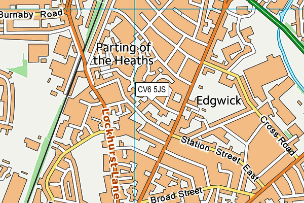 CV6 5JS map - OS VectorMap District (Ordnance Survey)