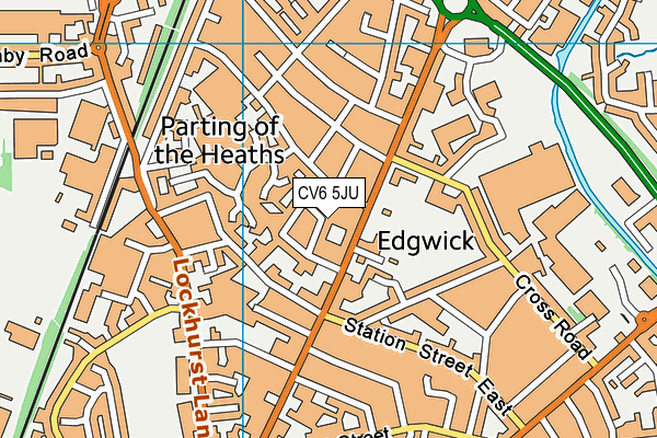 CV6 5JU map - OS VectorMap District (Ordnance Survey)