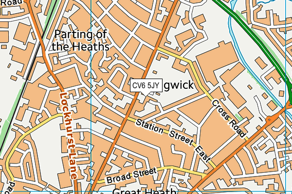 CV6 5JY map - OS VectorMap District (Ordnance Survey)