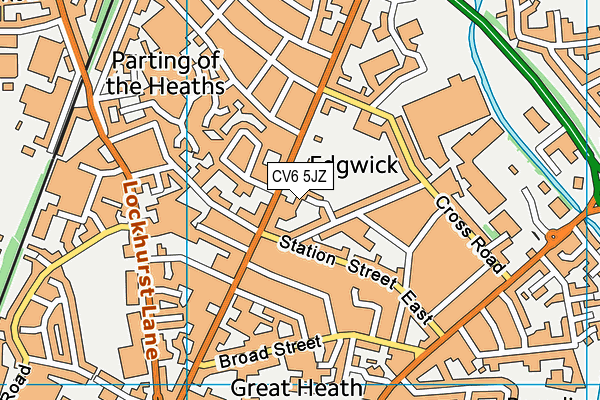 CV6 5JZ map - OS VectorMap District (Ordnance Survey)