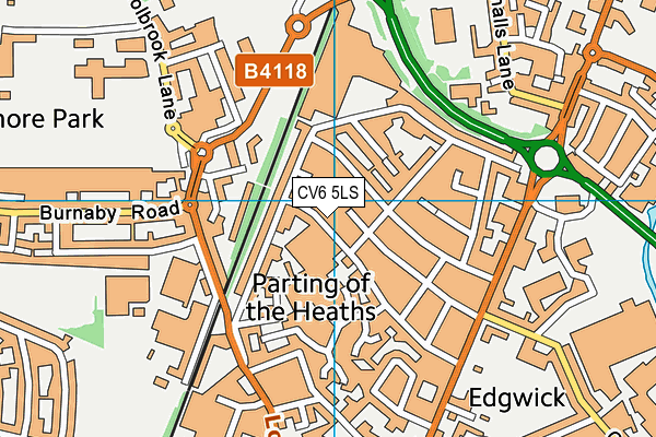 CV6 5LS map - OS VectorMap District (Ordnance Survey)