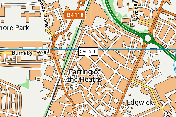 CV6 5LT map - OS VectorMap District (Ordnance Survey)