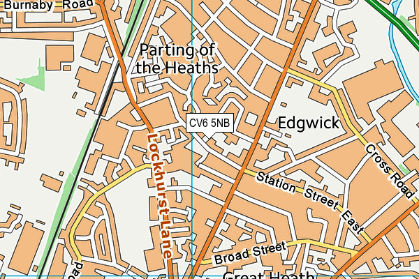 CV6 5NB map - OS VectorMap District (Ordnance Survey)