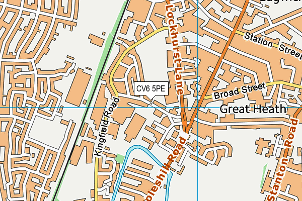 CV6 5PE map - OS VectorMap District (Ordnance Survey)