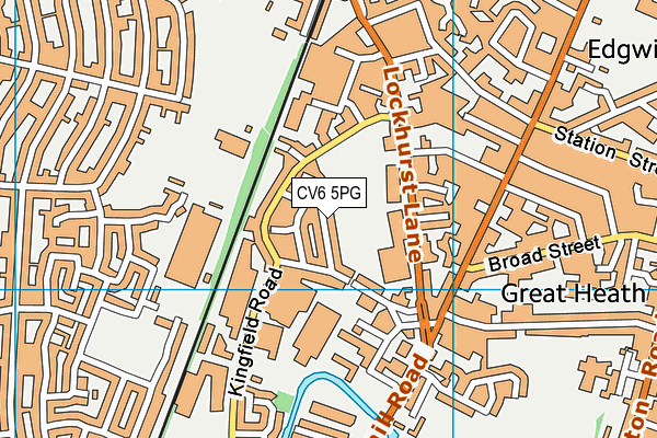 CV6 5PG map - OS VectorMap District (Ordnance Survey)