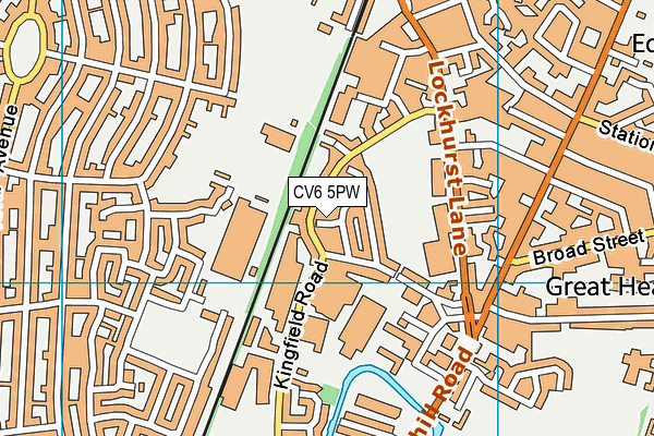 CV6 5PW map - OS VectorMap District (Ordnance Survey)