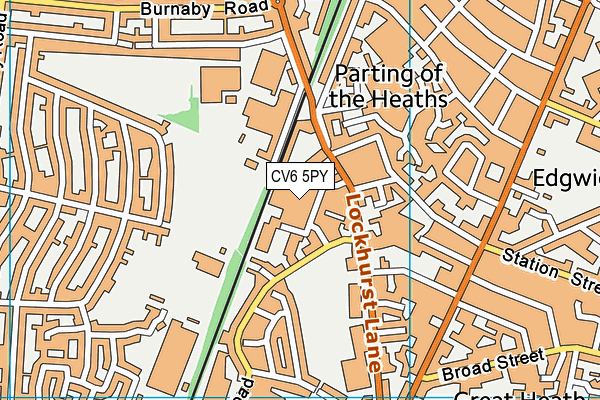 CV6 5PY map - OS VectorMap District (Ordnance Survey)