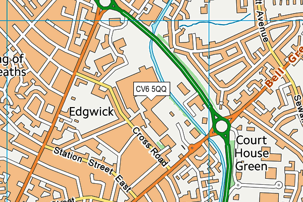 CV6 5QQ map - OS VectorMap District (Ordnance Survey)