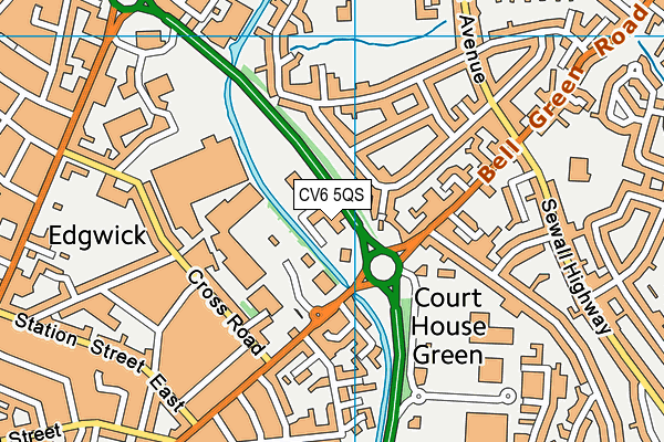 CV6 5QS map - OS VectorMap District (Ordnance Survey)