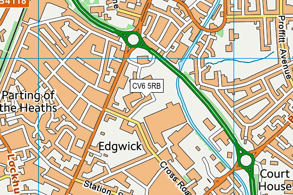 CV6 5RB map - OS VectorMap District (Ordnance Survey)