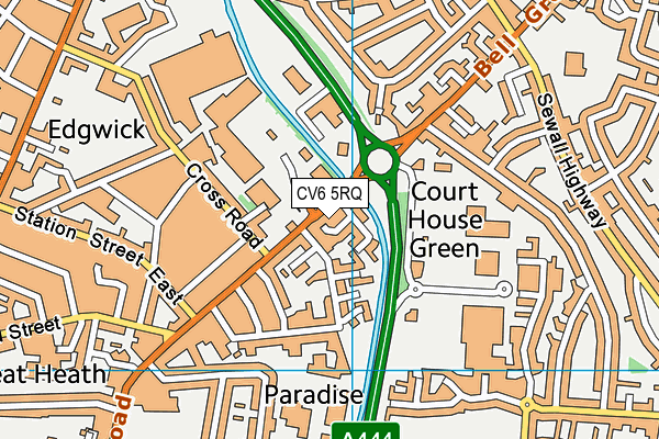 CV6 5RQ map - OS VectorMap District (Ordnance Survey)