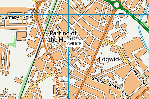 CV6 5TE map - OS VectorMap District (Ordnance Survey)