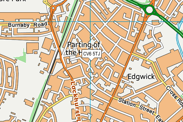 CV6 5TJ map - OS VectorMap District (Ordnance Survey)