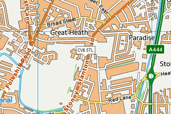 CV6 5TL map - OS VectorMap District (Ordnance Survey)