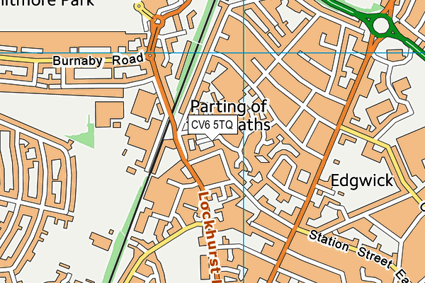 CV6 5TQ map - OS VectorMap District (Ordnance Survey)