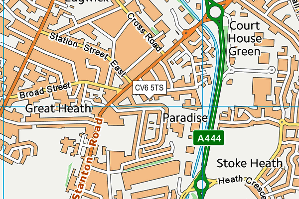 CV6 5TS map - OS VectorMap District (Ordnance Survey)