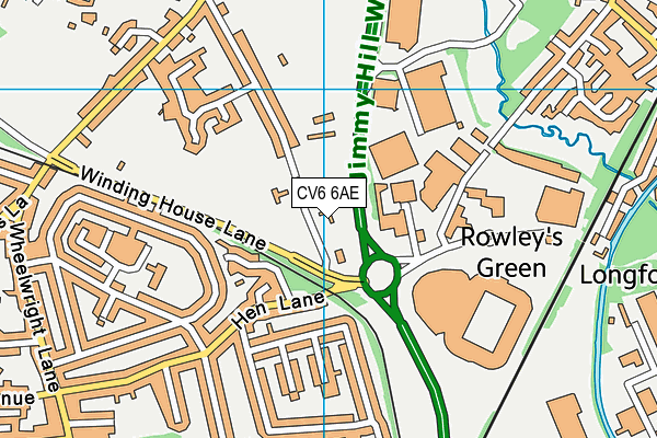 CV6 6AE map - OS VectorMap District (Ordnance Survey)