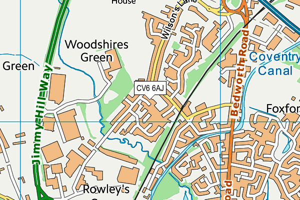 CV6 6AJ map - OS VectorMap District (Ordnance Survey)