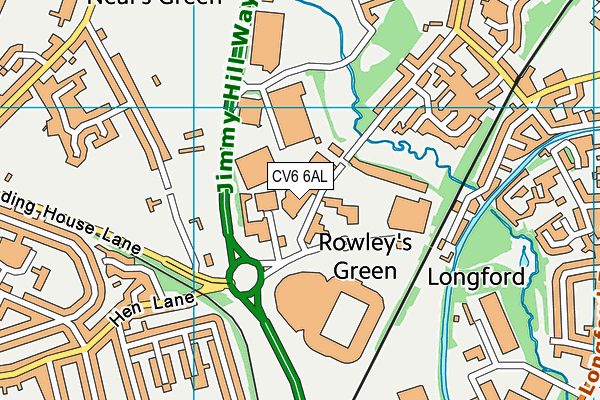 CV6 6AL map - OS VectorMap District (Ordnance Survey)