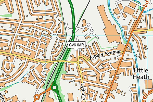 CV6 6AR map - OS VectorMap District (Ordnance Survey)