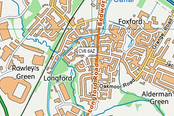 CV6 6AZ map - OS VectorMap District (Ordnance Survey)