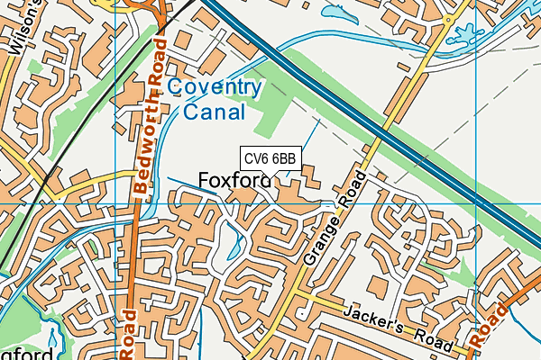 Foxford Community School map (CV6 6BB) - OS VectorMap District (Ordnance Survey)