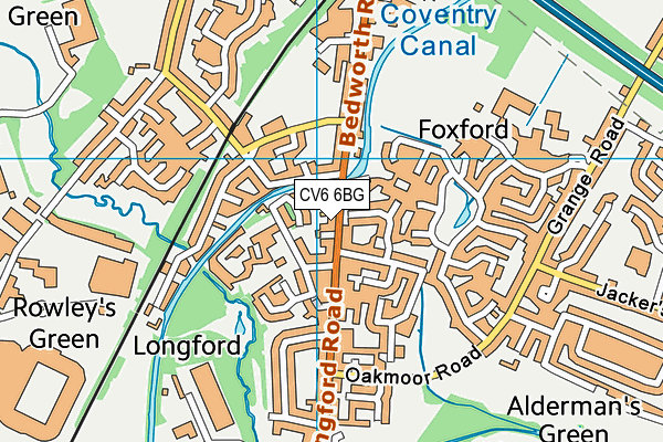 CV6 6BG map - OS VectorMap District (Ordnance Survey)